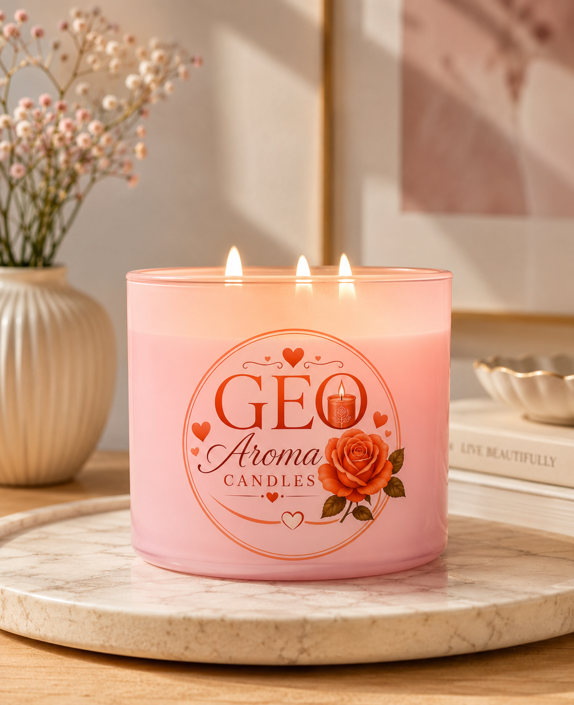 3-wick scented candle